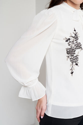 White Embellished Top, White, image 6